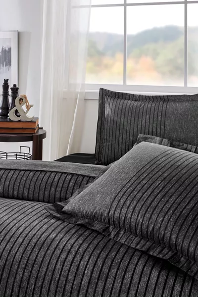 Noir Dubbel Dekbedovertrekset met Hoeslaken