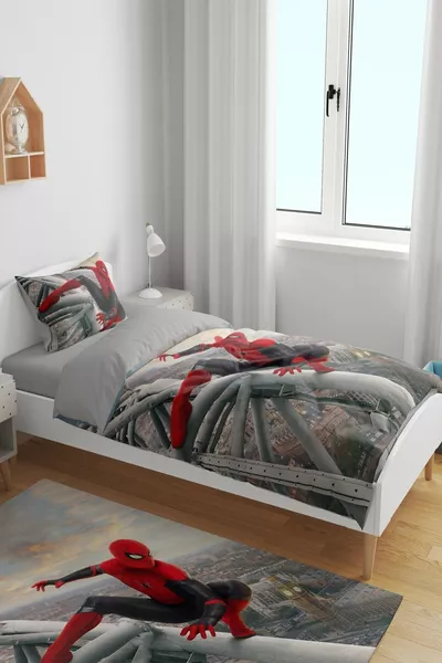 Единичен комплект спално бельо за бебе и дете с паяжинообразен десен на бетон