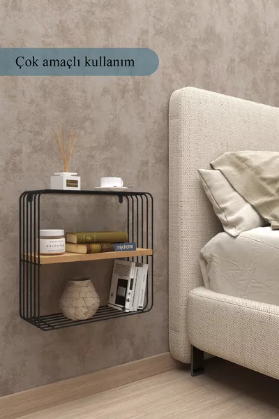 Metal Kitchen Shelf Decorative Organizer Wooden Bookshelf Metal Nightstand