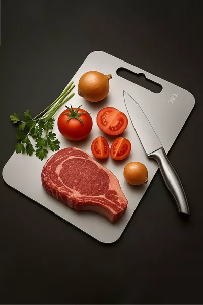 Antibakteriyel Paslanmaz Çelik Kesme Tahtası  Cm