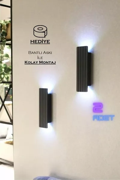 2 шт. настенного декоративного светильника с батарейками, бра, ночник, черный полуматовый, белый свет