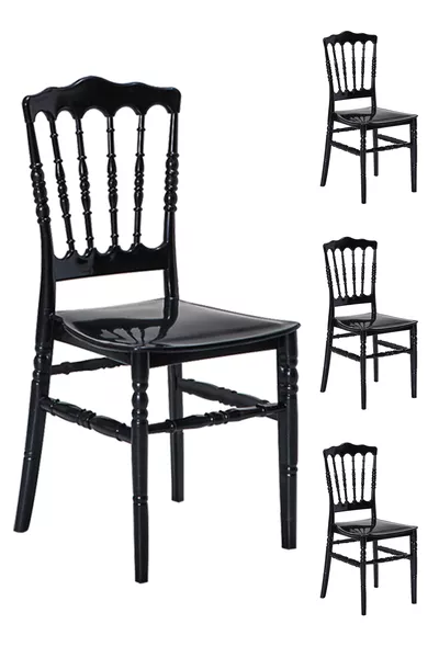 أربعة كراسي طعام سوداء من ميراي للمطبخ