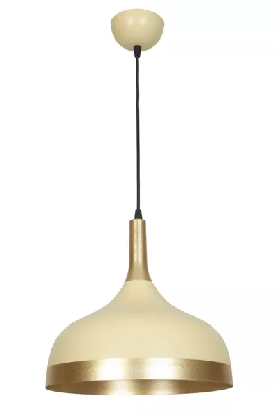 Cosmos Custom Design Sports Modern Cream Color Gold Detailed Metal Single Pendant Chandelier for Cafe-Kitchen