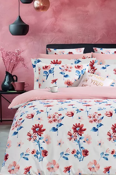 Dekbedovertrekset met Hoeslaken Dubbel DAISY WIT