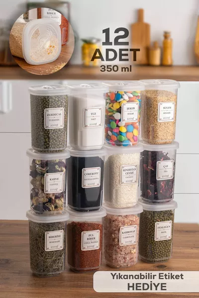 Set di Spezie con Coperchio a Chiusura a Chiave da  Pezzi - Contenitori per Spezie - Contenitore per Conservazione - ml