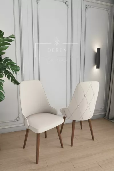 Set di 6 sedie da cucina e salotto Vanessa crema