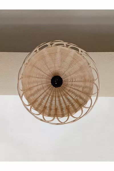 ثريا من الخيزران راتان بشكل دب بأذنين من ديكوراتان، ثريا لغرفة الأطفال