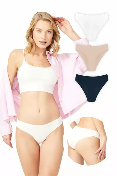 Classic Basic Laser-Cut Bikini Panties 3-Pack - 2