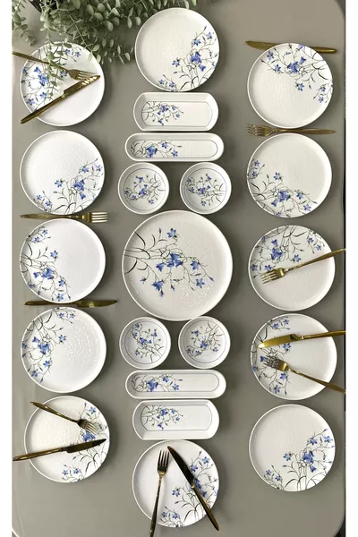 Çiğdem Blue Model  Kişilik  Parça Kahvaltı Takımı Kahvaltı Seti[ Mavi ]