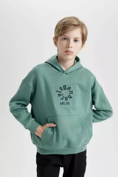 Jongens Oversized Sweatshirt met Capuchon en Zak, Ruim Model WN