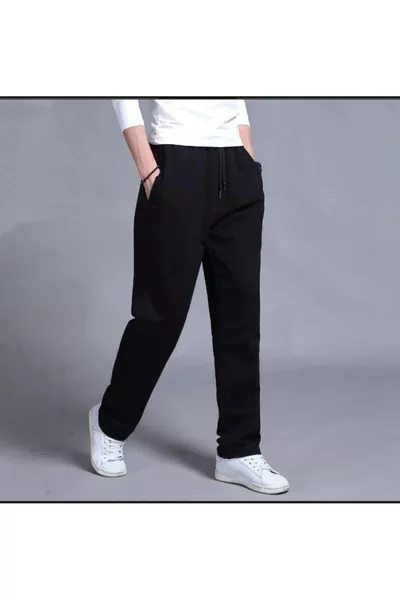 سروال رياضي أسود واسع ومريح