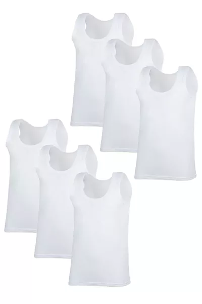 قميص داخلي رجالي % قطن، مجموعة من 6