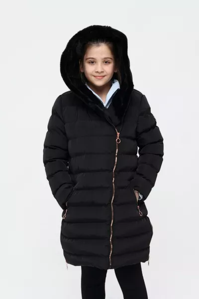 Cappotto nero per bambina