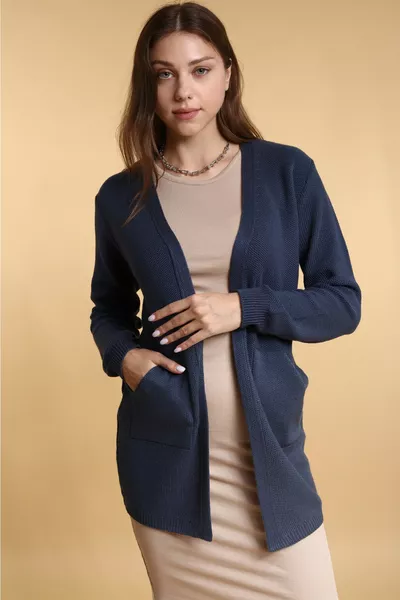 Women's Oil Blue Seasonal Knit Cardigan