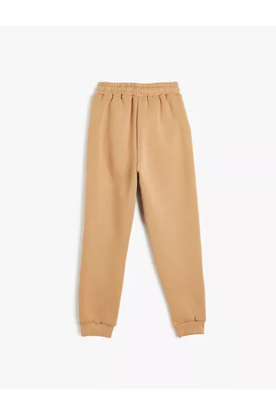 Basic Sweatpants with Drawstring Waist, Pocket Details, and Fleece Lining