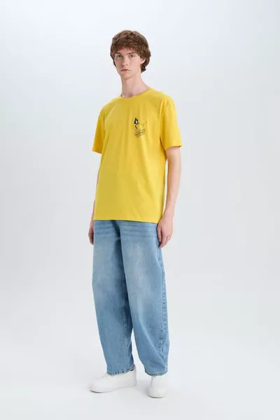 % Pamuk Looney Tunes Regular Fit Bisiklet Yaka Kısa Kollu Tişört SP