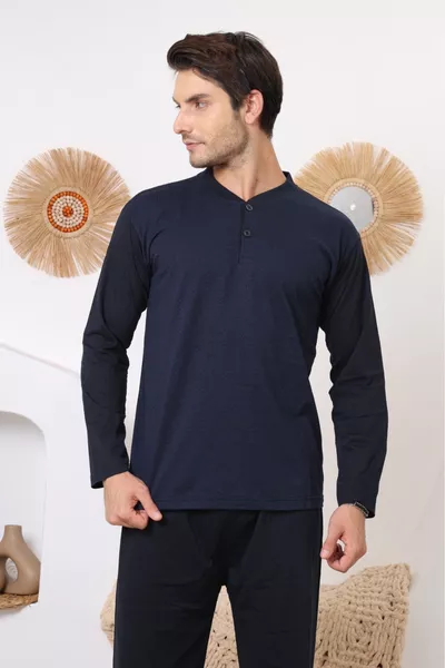 طقم بيجامة رجالي من الجاكار % قطن