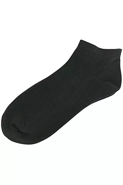 Schwarze Baumwoll-Socken bis zum Knöchel, 5er-Pack