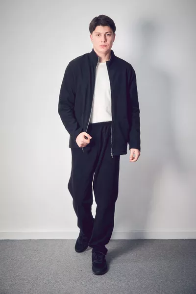 بنطال رياضي صوف بجيب وخصر مطاطي