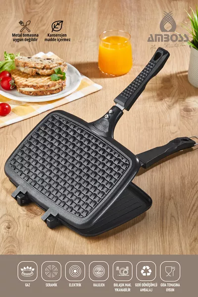Кварцовият електрически тостер за ръчно печене на скара - черен