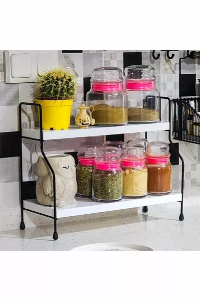 Nova Kitchen Shelf Desktop Organizer Multi-Purpose Organizer Countertop Shelf White