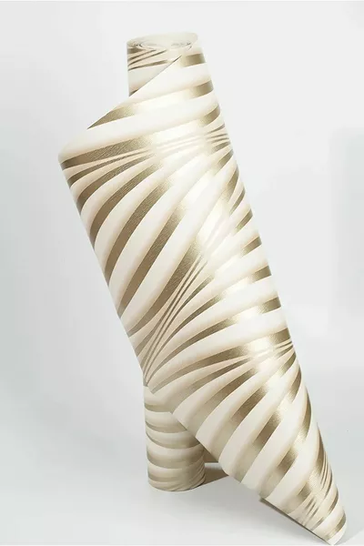 Bien Exclusive Урбанистични Текстури Блестящо Злато Вълнообразни 3D Премиум Стенни Тапети 5 м²