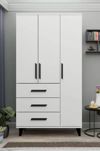 GM -A ECE 3 ANTE 3 CASSETTI ARMADIO CON GAMBE E MANIGLIE NERE