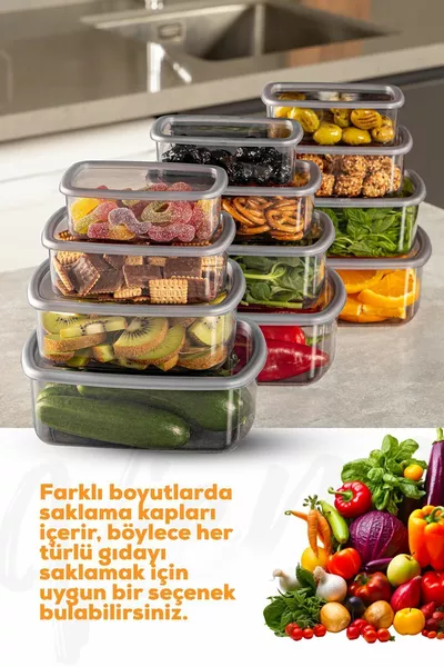 Набор водонепроницаемых контейнеров для хранения с крышкой, антрацит, 3 шт. (мл)