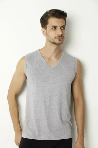 Canottiera da uomo Assaran senza maniche a scollatura a V % cotone % poliestere