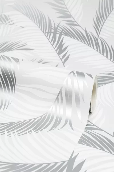 Bien Exclusive Палми Тропически Цветя Сребърно Кремаво-Сиво Тапет 5 м²