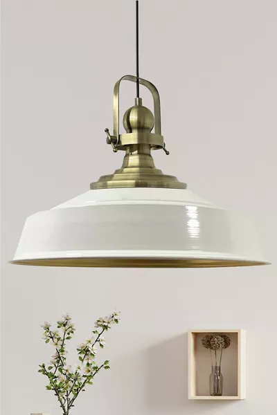 ثريا فردية بيضاء فاخرة بعقد قديم، مصباح معلق على الطراز القديم لمطاعم ومقاهي وصالات