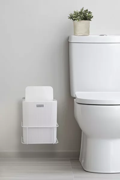 Бял Eko Magic правоъгълен кош за отпадъци с дръжка Mina