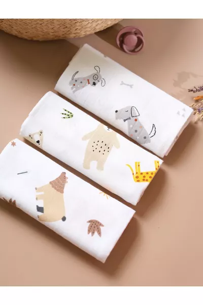 Многофункционална муселинова кърпа и одеяло 3-частен комплект % памук, сертифициран по Oeko-Tex,  см