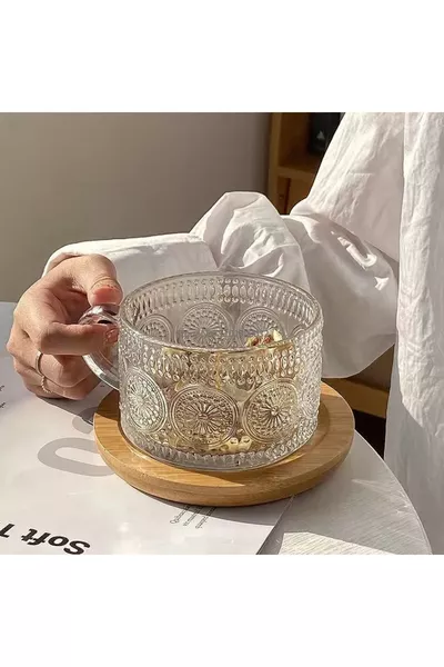 Set of 2 Heat-Resistant Vintage Scandinavian Style Glasses Vintage Coffee and Serving Glass