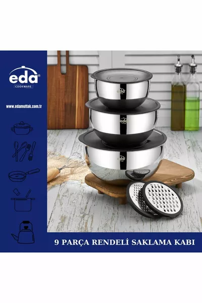 Bol à mélanger avec 9 pièces et râpe de rangement