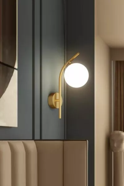 Vertigo Moderne Verouderde Witte Wandlamp met Gesloten Glas (Niet op Batterijen)