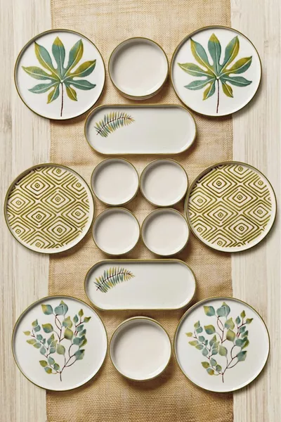  Parça 6 Kişilik Stackable Güz Bahar Kahvaltı Takımı - Lüx Kahvaltılık Sunum Seti Tabağı