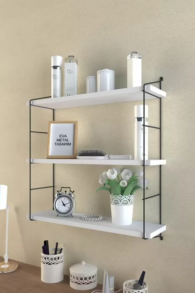 Modern Grote 3-laagse Wandplank Wit