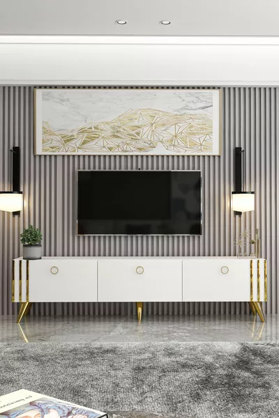 Astel White Gold TV Unit
