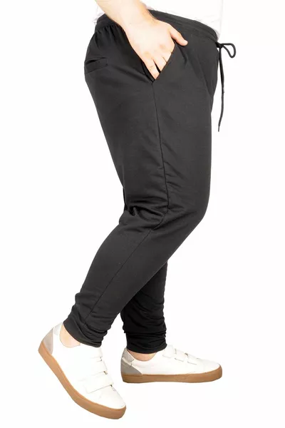 Mode XL Plus Size Recycled Sweatpants Darpaça  Black