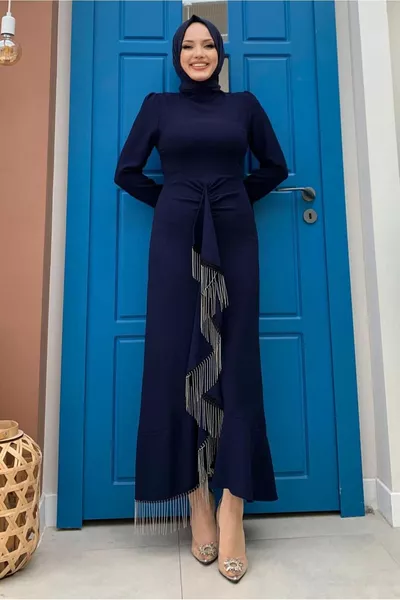 المرأة البحرية الزرقاء سلسلة مفصلة انتفخ مساء اللباس T 