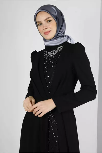 ABITO DA SERA CON PERLINE E DETTAGLIO IN PIZZO 