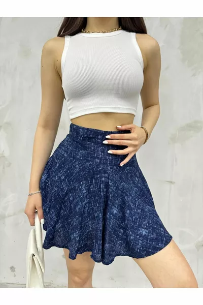 Women's Denim Blue Summer Shorts Skirt