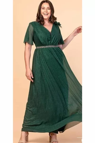 Plus Size Blauwe Maxi Avondjurk