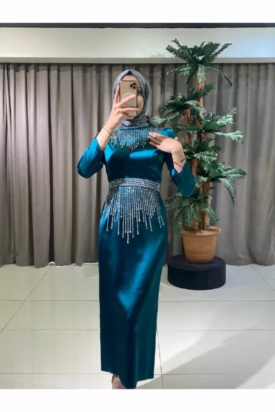 ХИДЖАБ ВЕЧЕРНИ РОКЛИ С КАМЪНИ