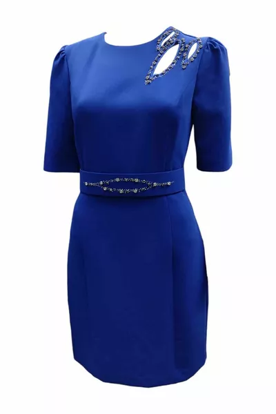 Abito da sera corto da donna con cintura dettagliata con cintura