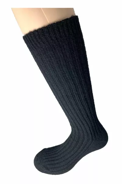 نسائي الركبة أحذية صوف جوارب سوداء