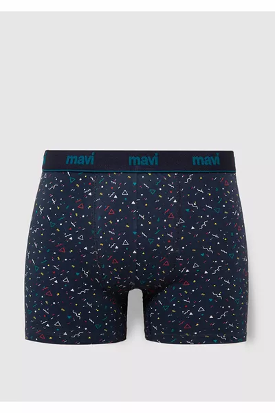Printed Navy Blue Boxer 