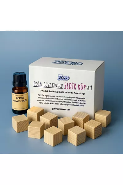 مجموعة مكعبات خشب الأرز وزيت خشب الأرز الطارد الطبيعي للعث - بديل طبيعي للنفتالين