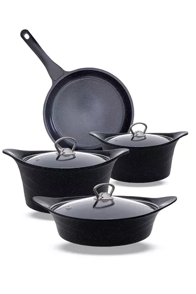 | طقم قدور | سلسلة بايرو | 7 قطع | رمادي